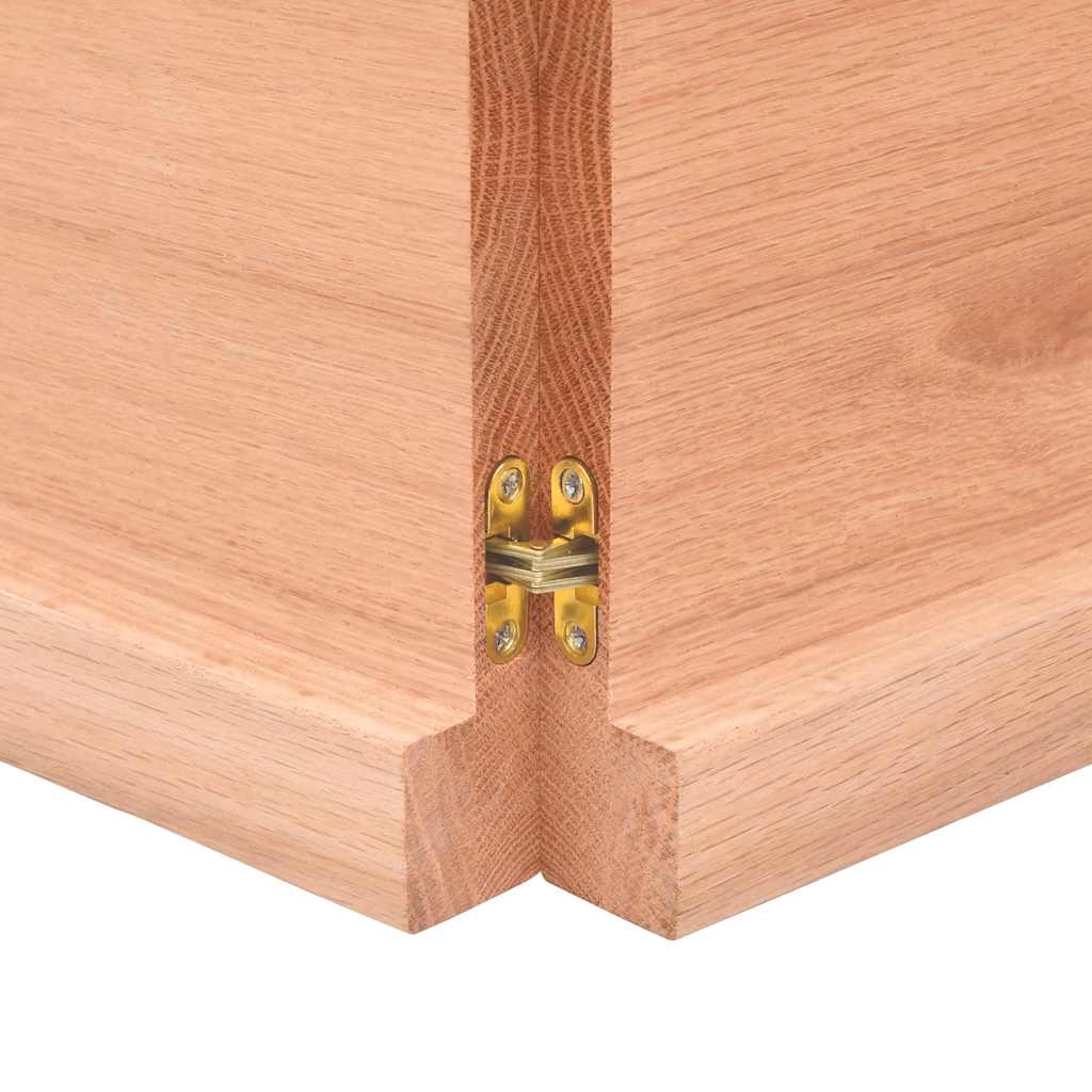 Tischplatte Hellbraun 140x60x(2-4)cm Massivholz Eiche Behandelt