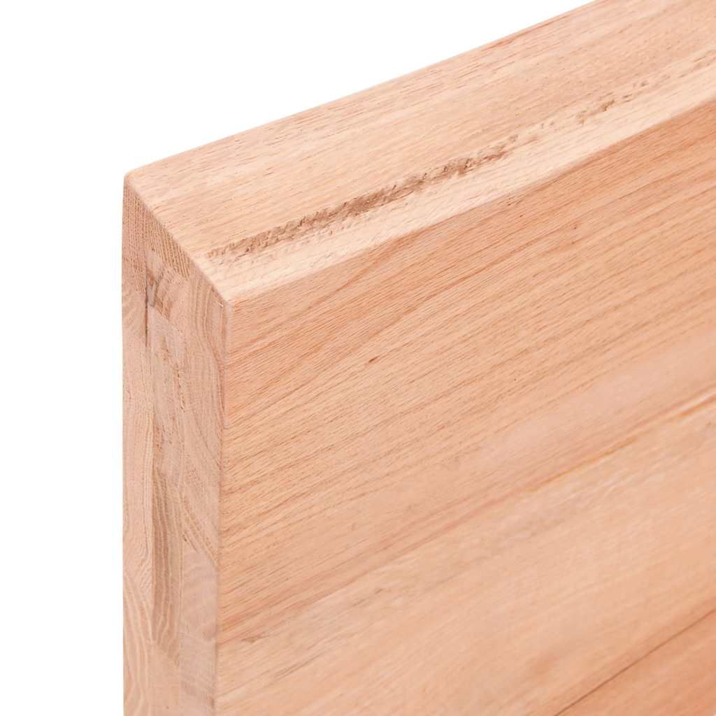 Tischplatte Hellbraun 140x60x(2-6)cm Massivholz Eiche Behandelt