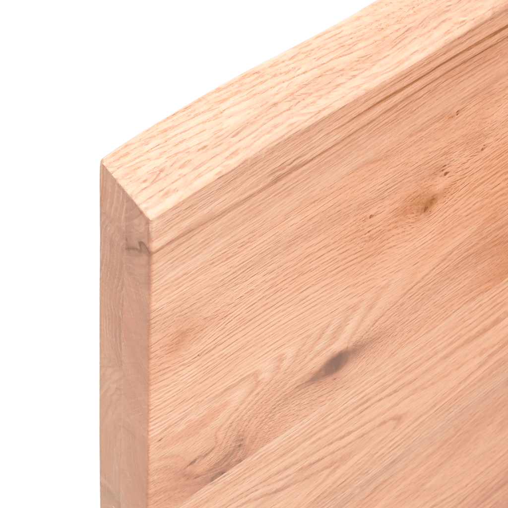 Tischplatte Hellbraun 180x50x(2-4)cm Massivholz Eiche Behandelt