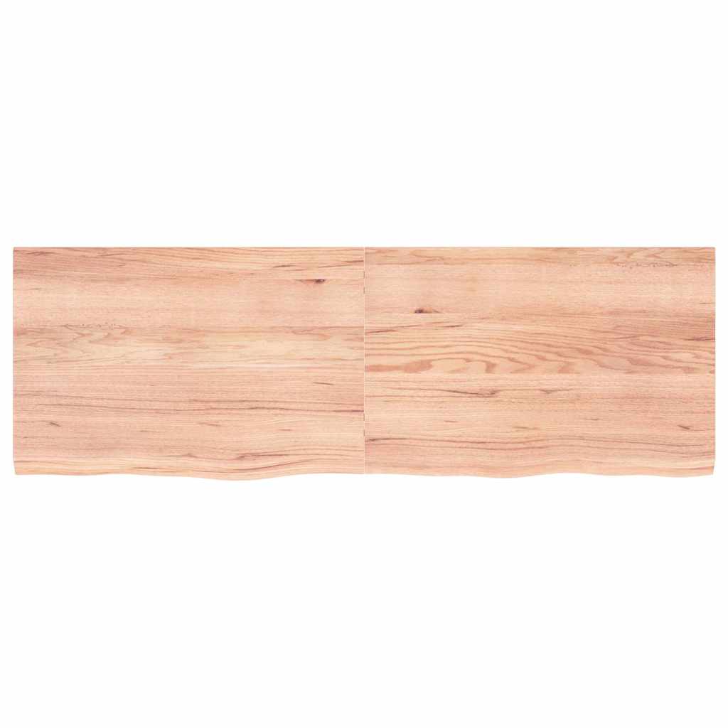 Tischplatte Hellbraun 180x60x(2-4)cm Massivholz Eiche Behandelt