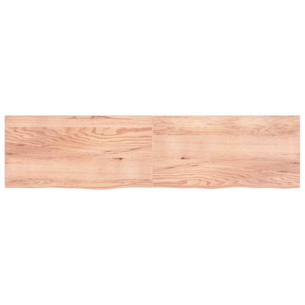 Tischplatte Hellbraun 200x50x(2-4)cm Massivholz Eiche Behandelt