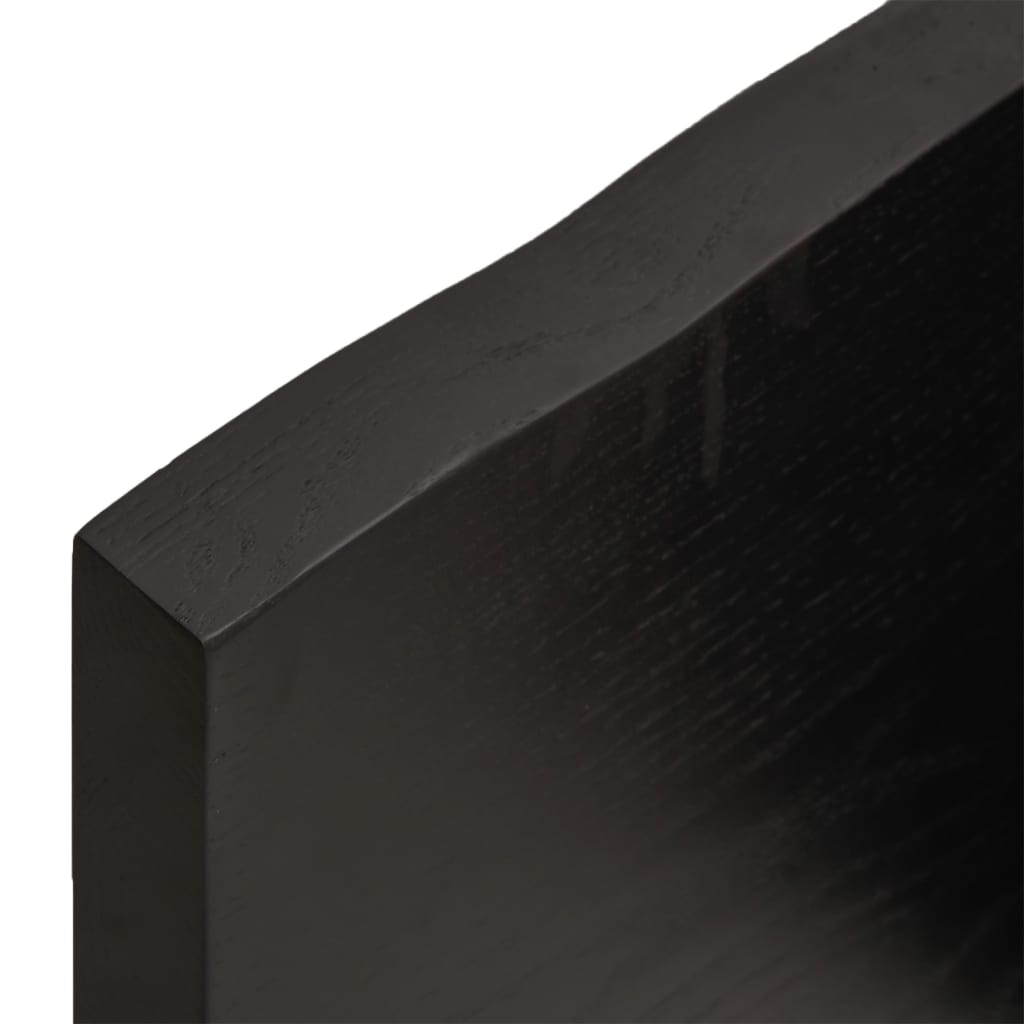 Tischplatte Dunkelbraun 60x50x(2-4)cm Massivholz Eiche