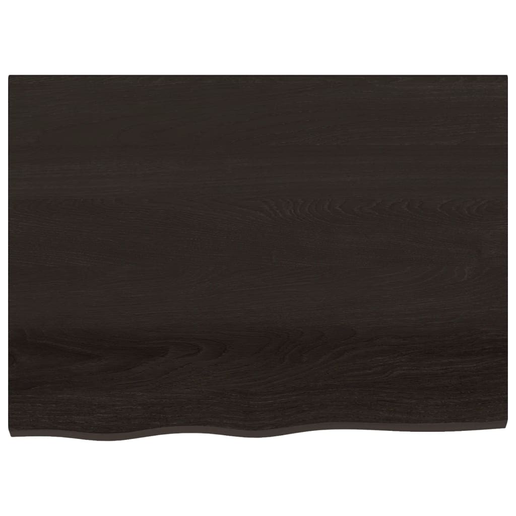 Tischplatte Dunkelbraun 80x60x(2-4)cm Massivholz Eiche