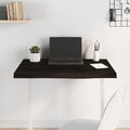 Tischplatte Dunkelbraun 100x40x2 cm Massivholz Eiche Behandelt