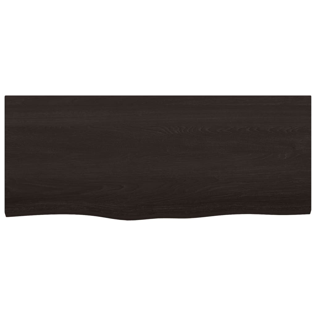 Tischplatte Dunkelbraun 100x40x(2-4)cm Massivholz Eiche