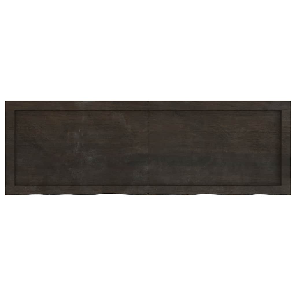 Tischplatte Dunkelbraun 120x40x(2-4)cm Massivholz Eiche