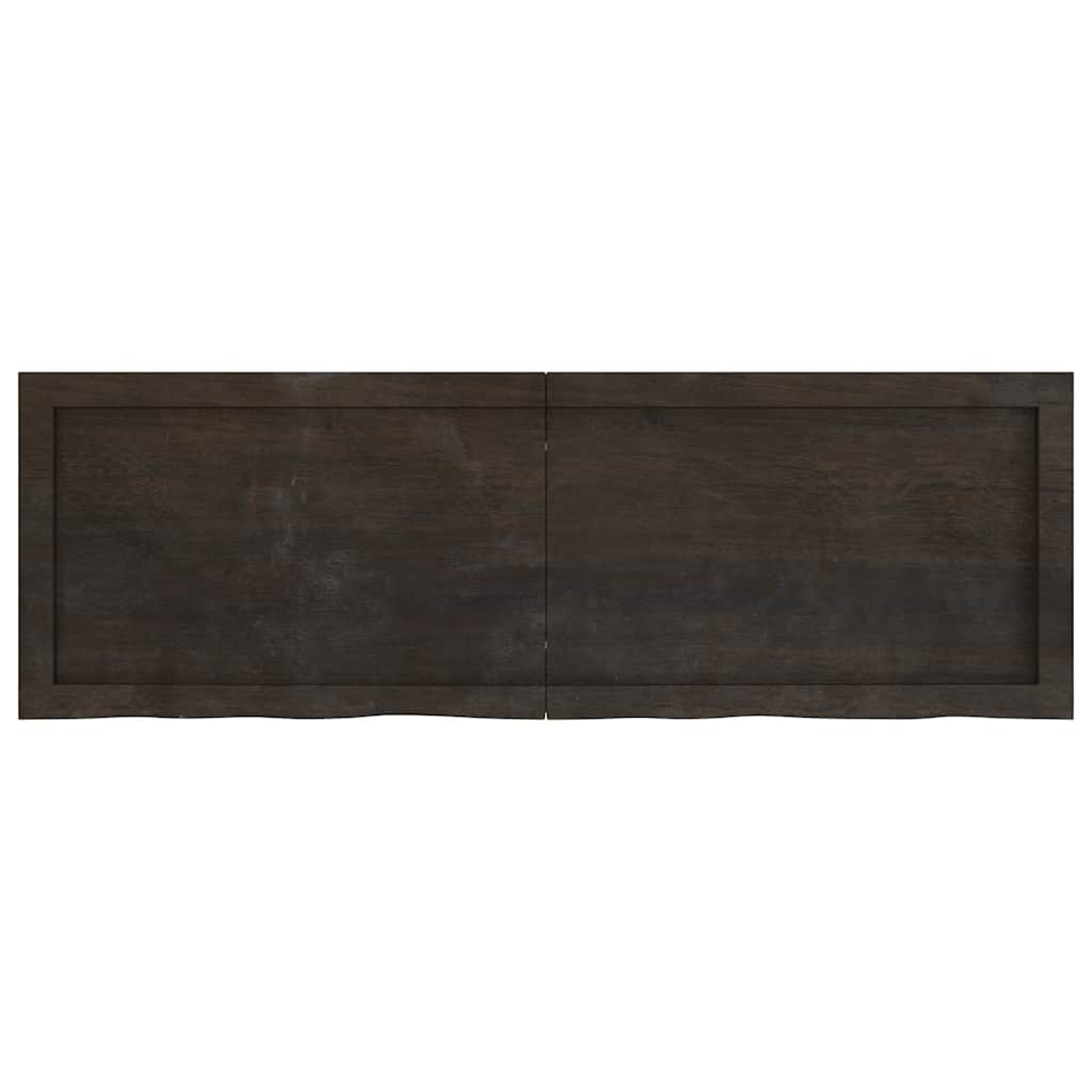 Tischplatte Dunkelbraun 120x40x(2-6)cm Massivholz Eiche