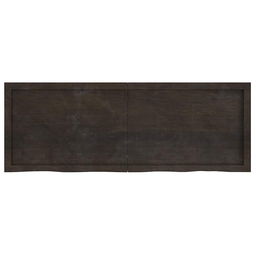 Tischplatte Dunkelbraun 140x50x(2-6)cm Massivholz Eiche