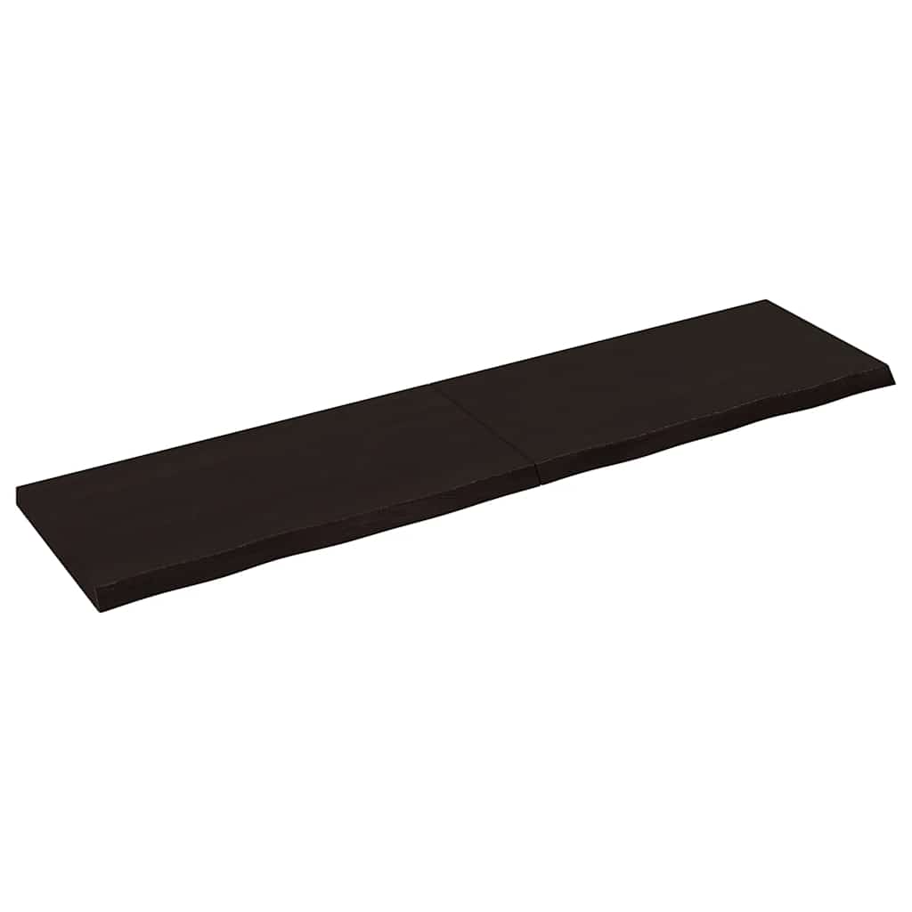 Tischplatte Dunkelbraun 160x40x(2-4)cm Massivholz Eiche