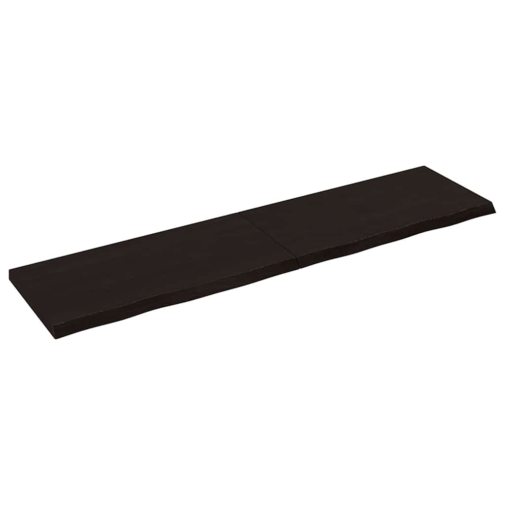 Tischplatte Dunkelbraun 160x40x(2-4)cm Massivholz Eiche