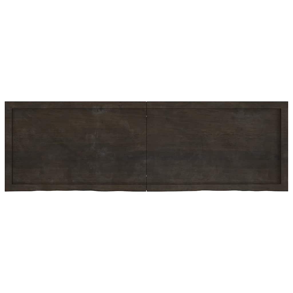 Tischplatte Dunkelbraun 160x50x(2-4)cm Massivholz Eiche