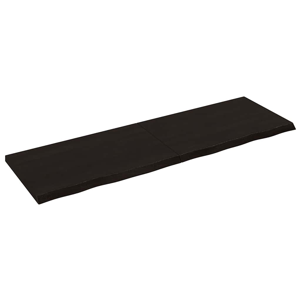 Tischplatte Dunkelbraun 160x50x(2-4)cm Massivholz Eiche