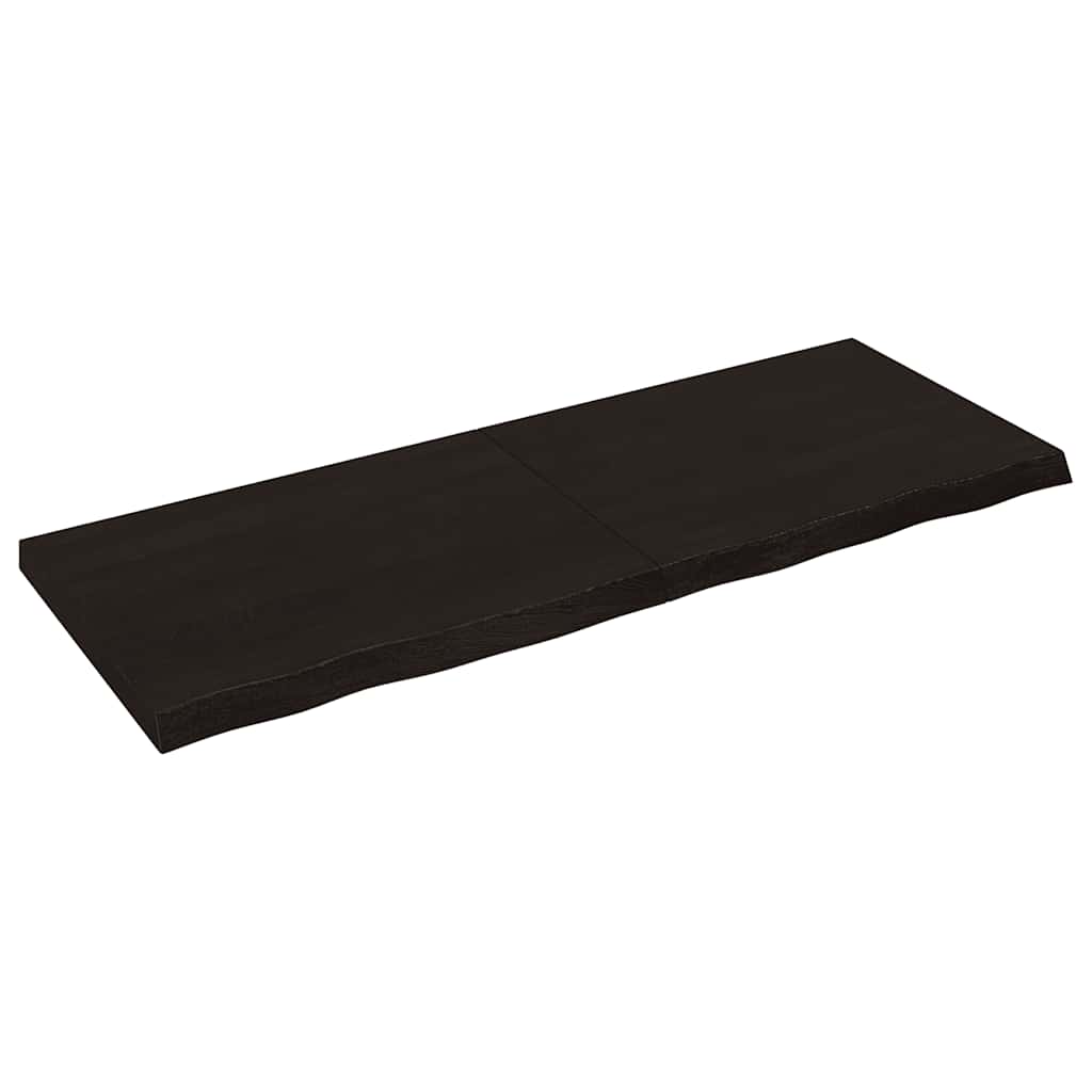 Tischplatte Dunkelbraun 160x60x(2-6)cm Massivholz Eiche