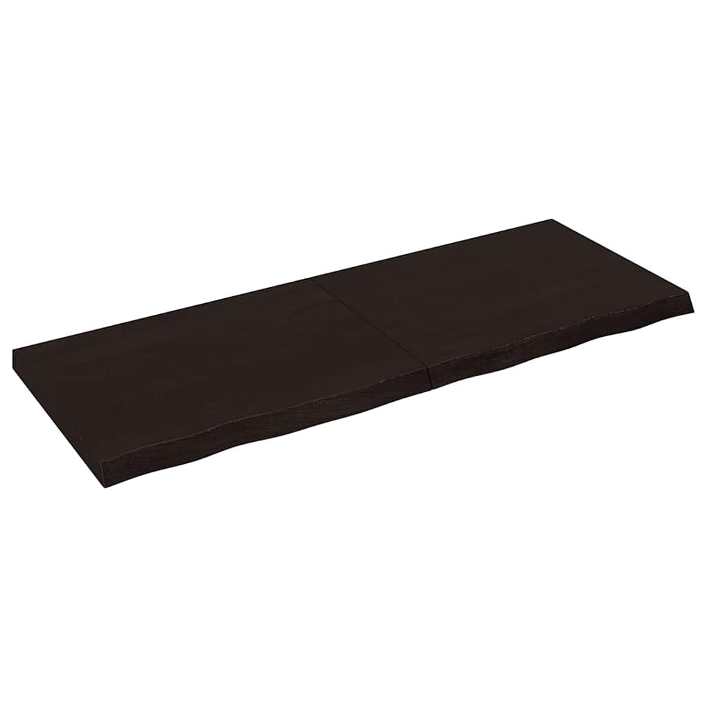 Tischplatte Dunkelbraun 160x60x(2-6)cm Massivholz Eiche