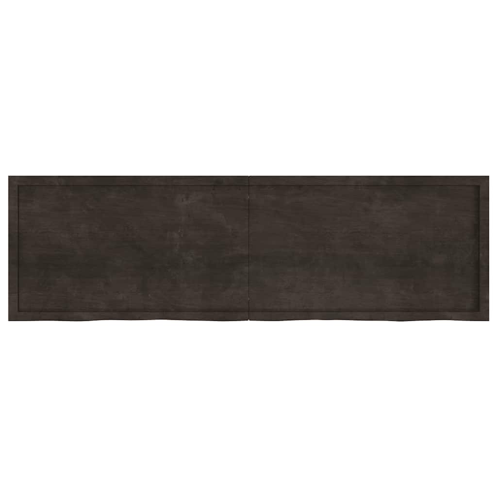 Tischplatte Dunkelbraun 200x60x(2-6)cm Massivholz Eiche
