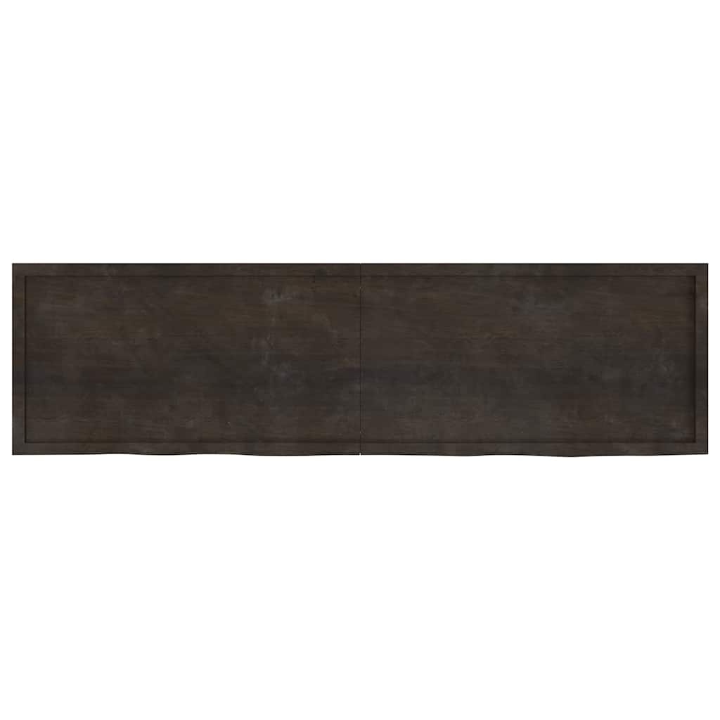Tischplatte Dunkelbraun 220x60x(2-4)cm Massivholz Eiche