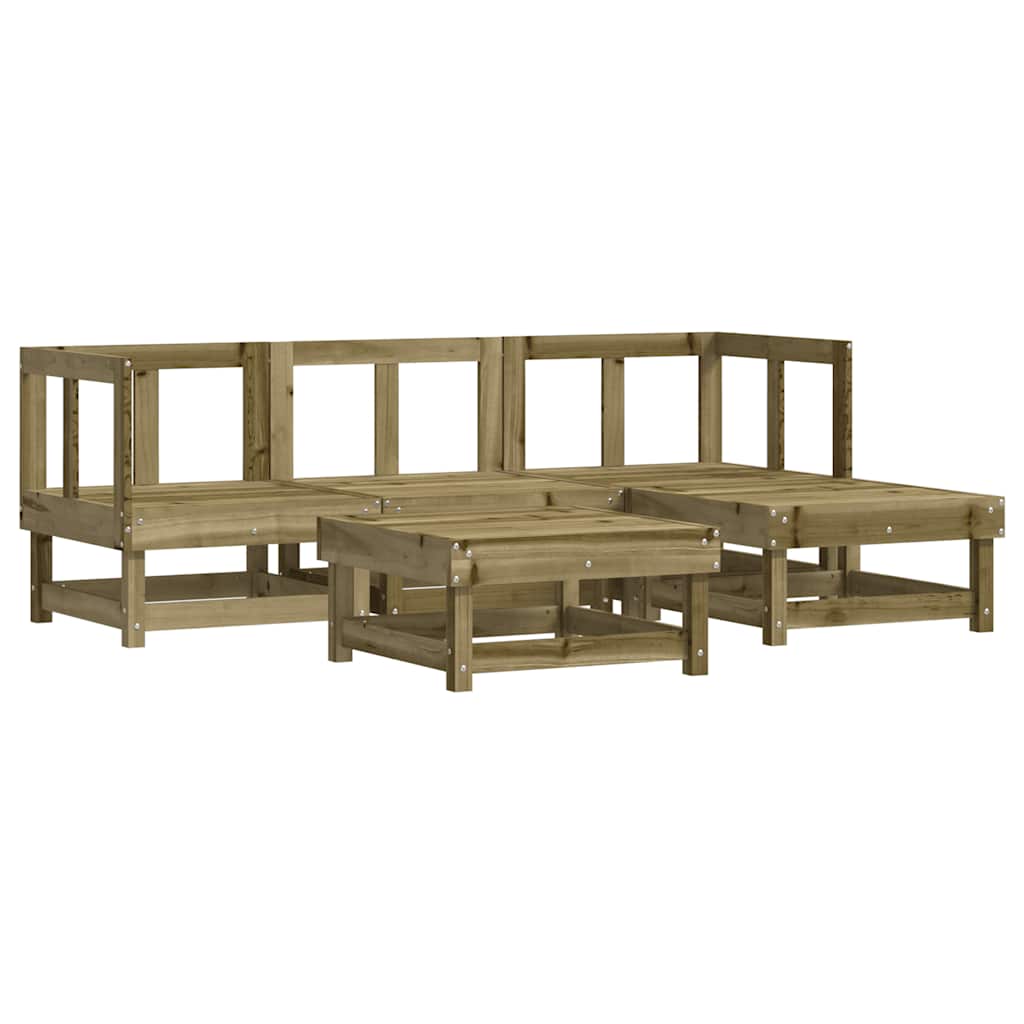 5-tlg. Garten-Lounge-Set mit Kissen Imprägniertes Kiefernholz