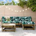 5-tlg. Garten-Lounge-Set mit Kissen Imprägniertes Kiefernholz