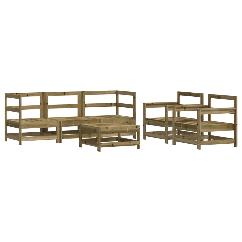 6-tlg. Garten-Lounge-Set mit Kissen Imprägniertes Kiefernholz