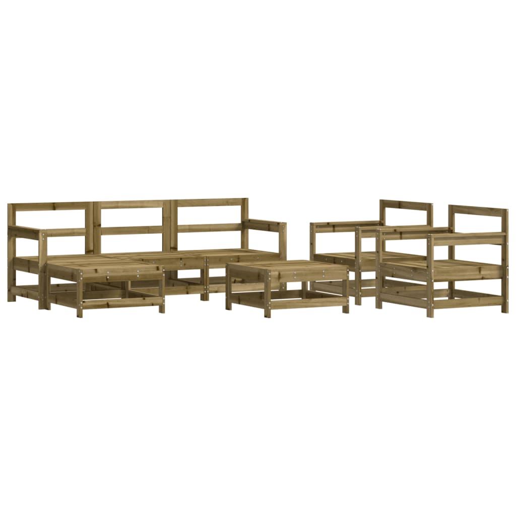 7-tlg. Garten-Lounge-Set mit Kissen Imprägniertes Kiefernholz