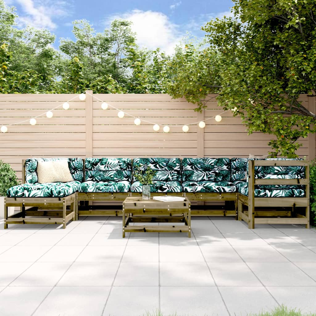 8-tlg. Garten-Lounge-Set mit Kissen Imprägniertes Kiefernholz
