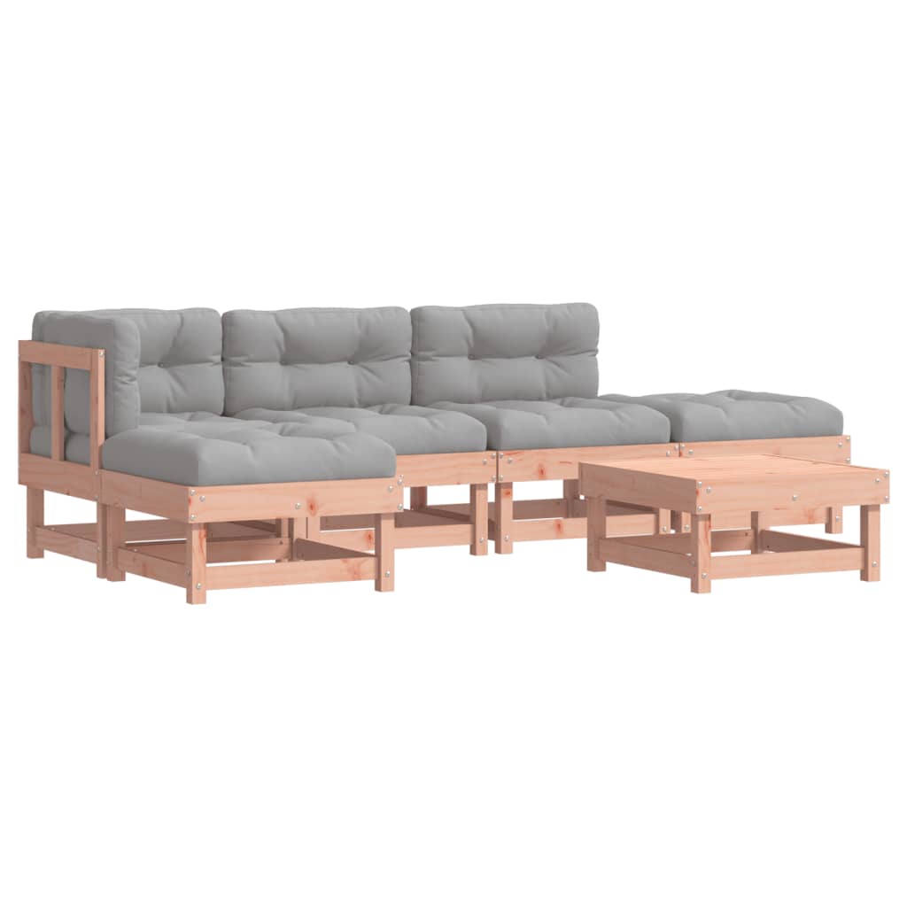 6-tlg. Garten-Lounge-Set mit Kissen Massivholz Douglasie