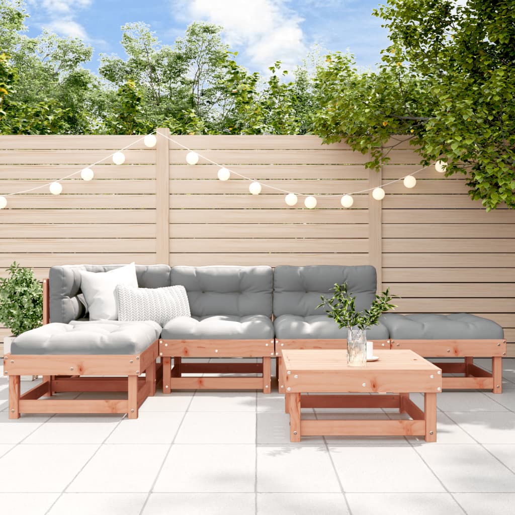 6-tlg. Garten-Lounge-Set mit Kissen Massivholz Douglasie