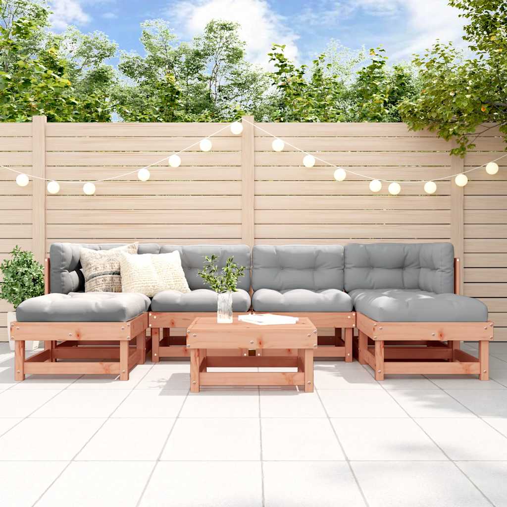 7-tlg. Garten-Lounge-Set mit Kissen Massivholz Douglasie