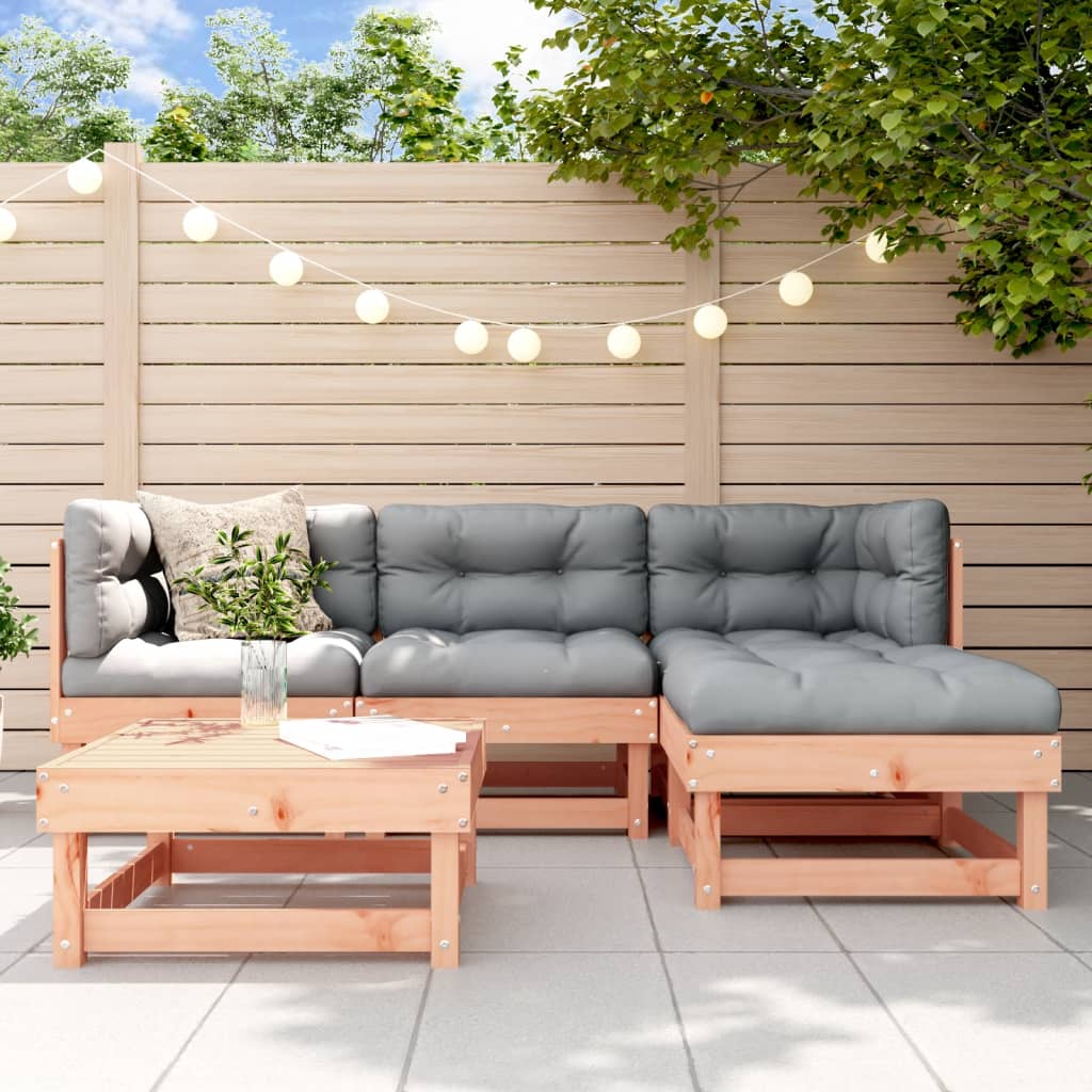 5-tlg. Garten-Lounge-Set Massivholz Douglasie