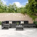 7-tlg. Garten-Lounge-Set Grau Massivholz Kiefer