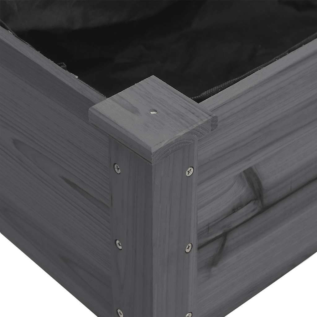 Pflanzkübel mit Einsatz und Rollen Grau 71x37x80 cm Tannenholz