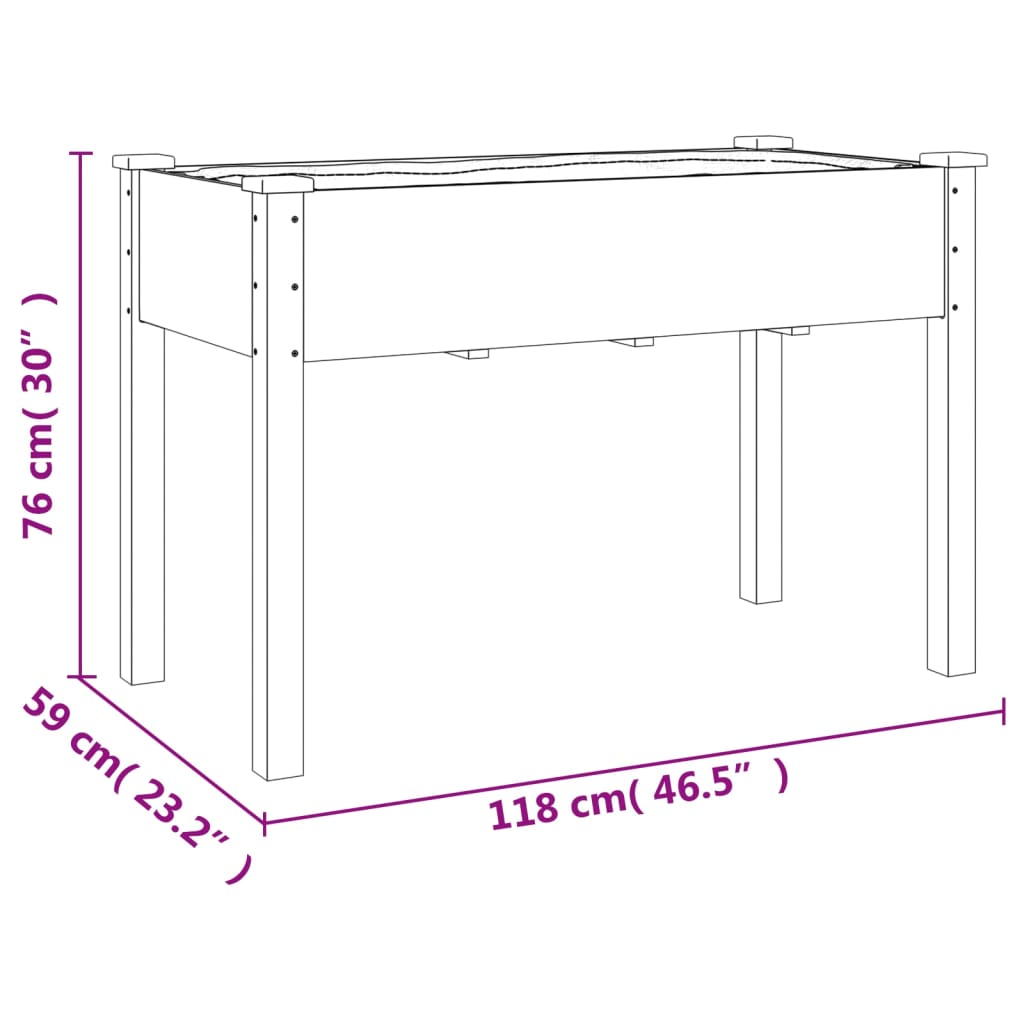 Pflanzkübel mit Einsatz und Rollen 118x59x80cm Massivholz Tanne