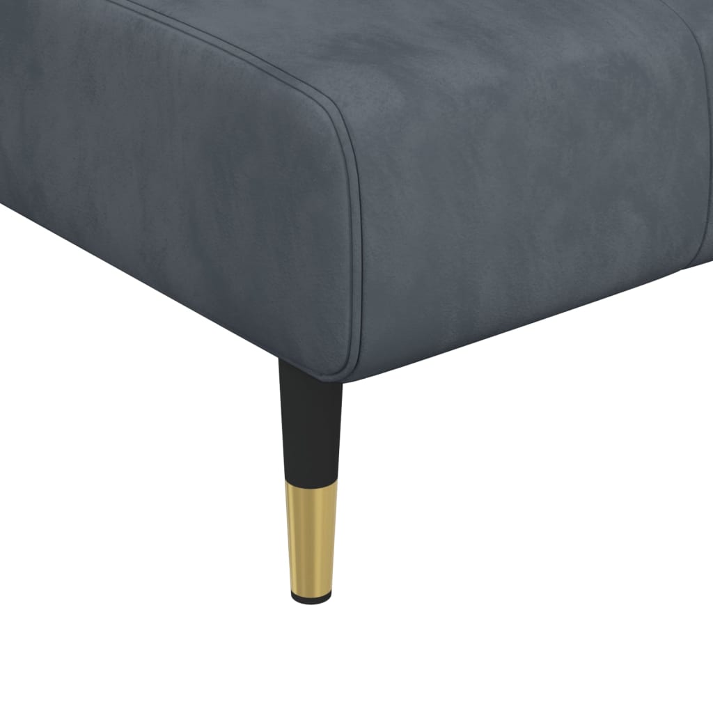 Chaiselongue Dunkelgrau Samt