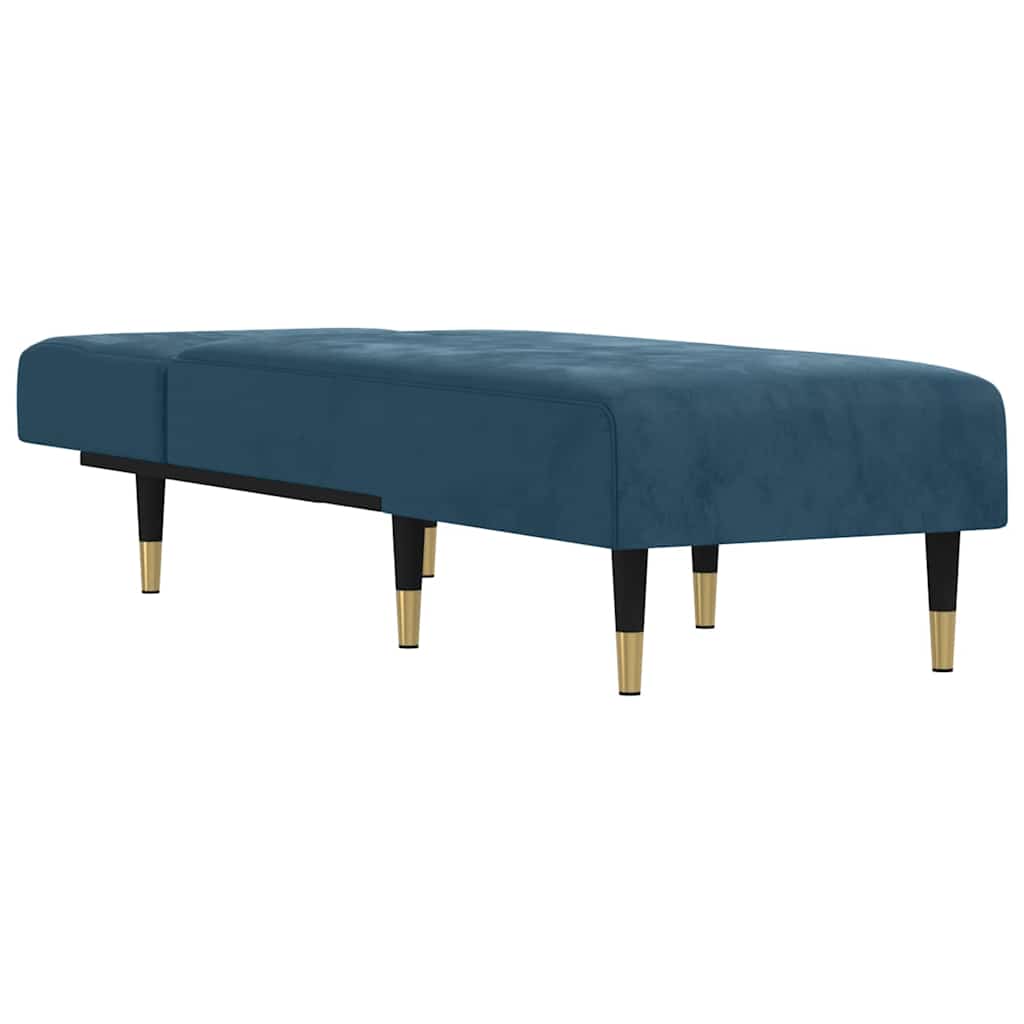 Chaiselongue Blau Samt