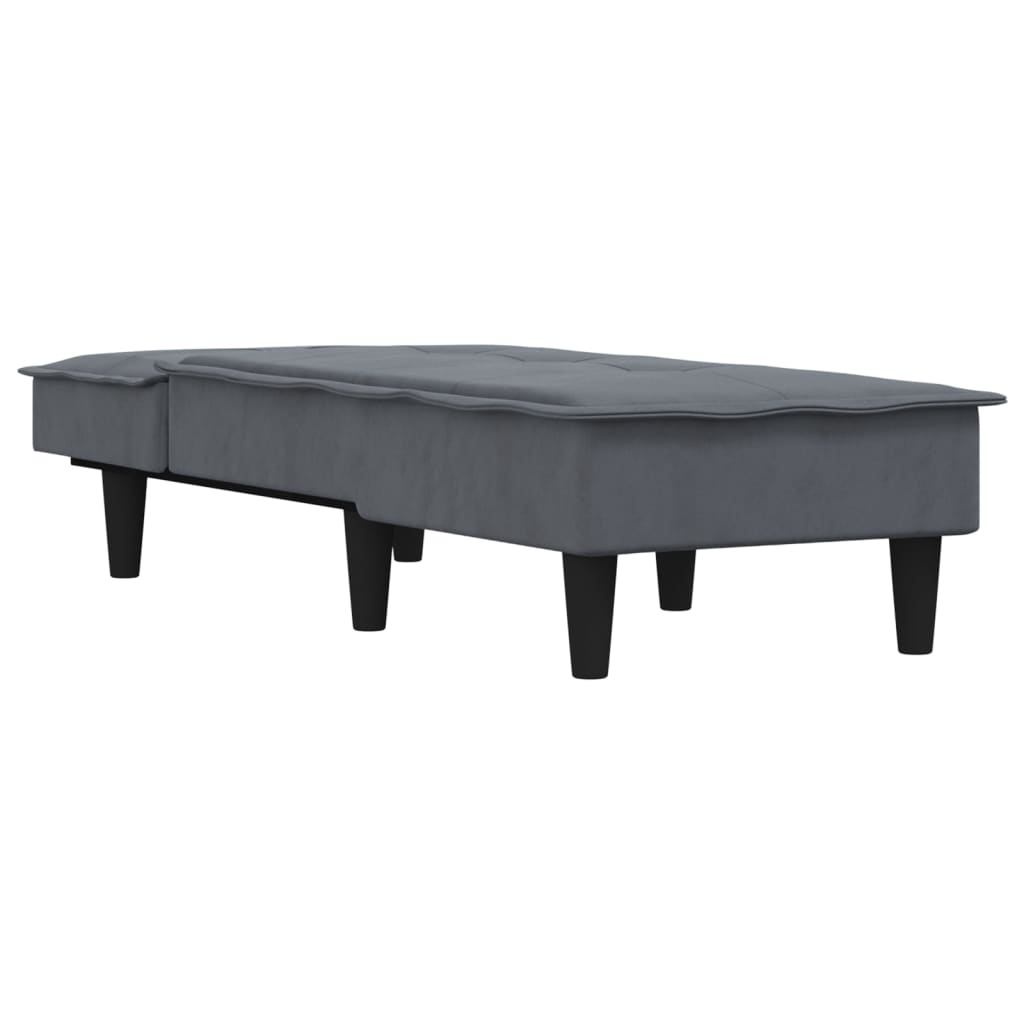 Chaiselongue Dunkelgrau Samt