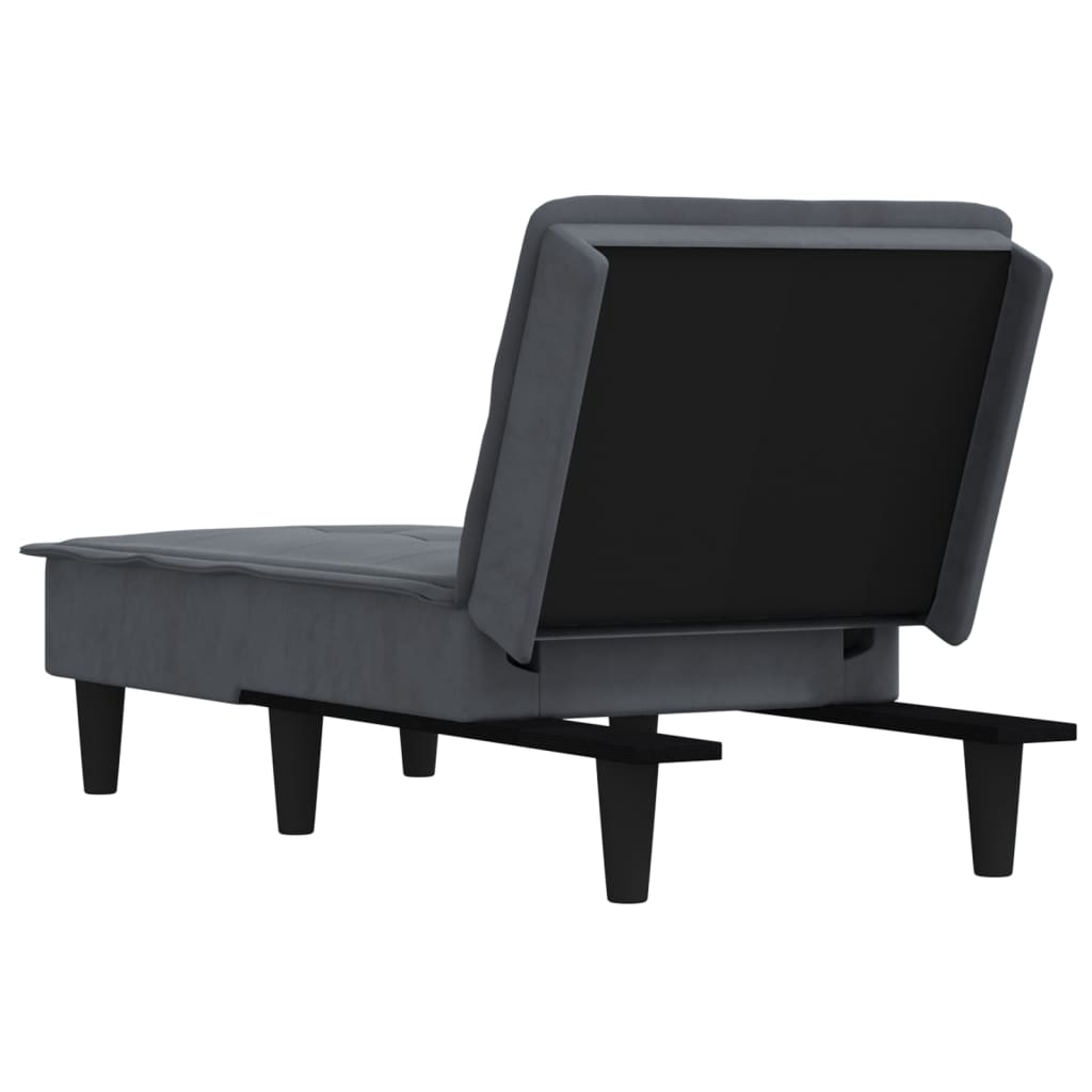 Chaiselongue Dunkelgrau Samt