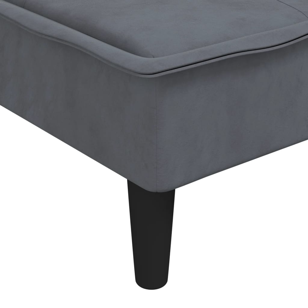 Chaiselongue Dunkelgrau Samt