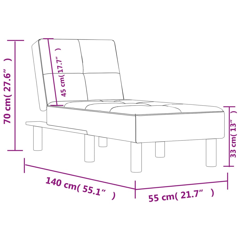 Chaiselongue Grau Kunstleder