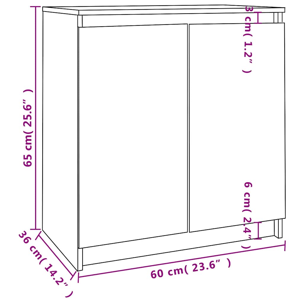 Beistellschrank 60x36x65 cm Massivholz Kiefer