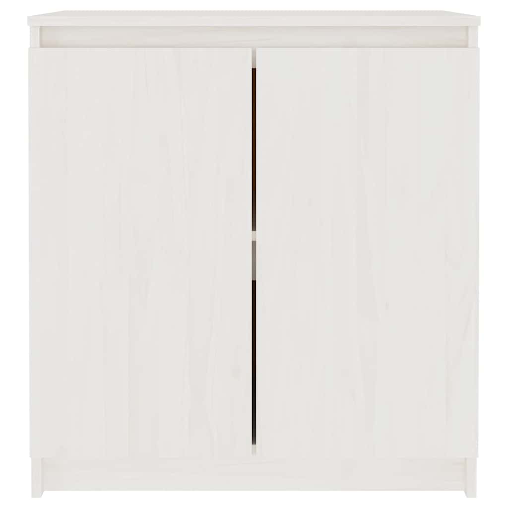 Beistellschrank Weiß 60x36x65 cm Massivholz Kiefer