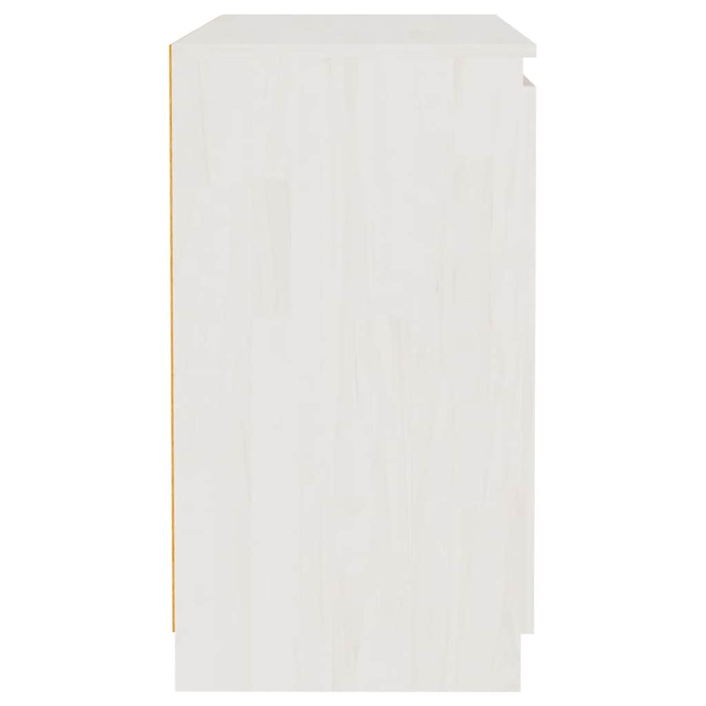 Beistellschrank Weiß 60x36x65 cm Massivholz Kiefer