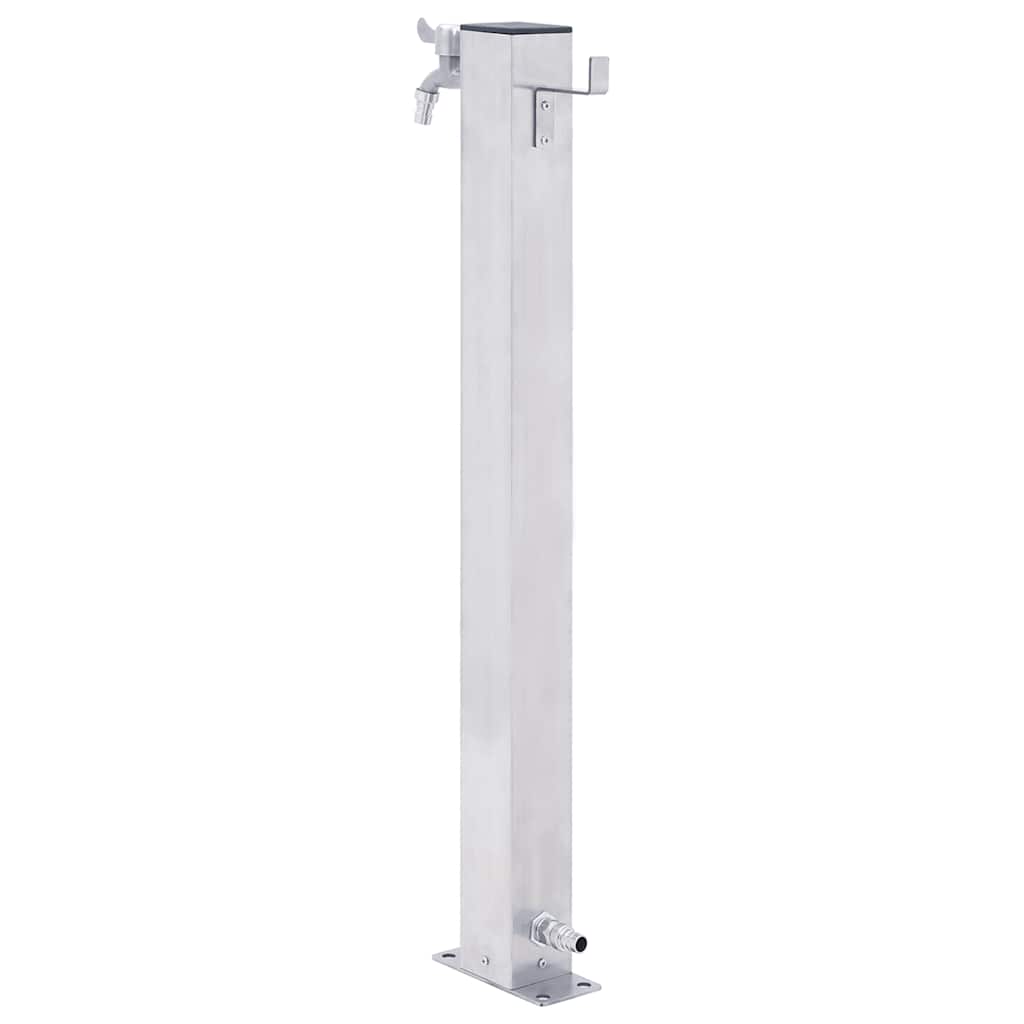 Wassersäule für den Garten 100 cm Edelstahl Quadratisch