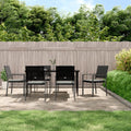 7-tlg. Garten-Essgruppe mit Kissen Poly Rattan und Stahl