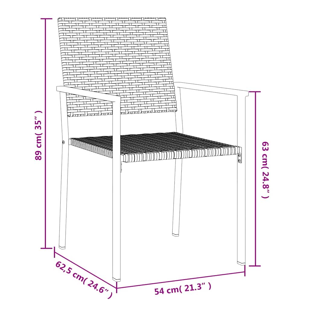9-tlg. Garten-Essgruppe Poly Rattan und Stahl