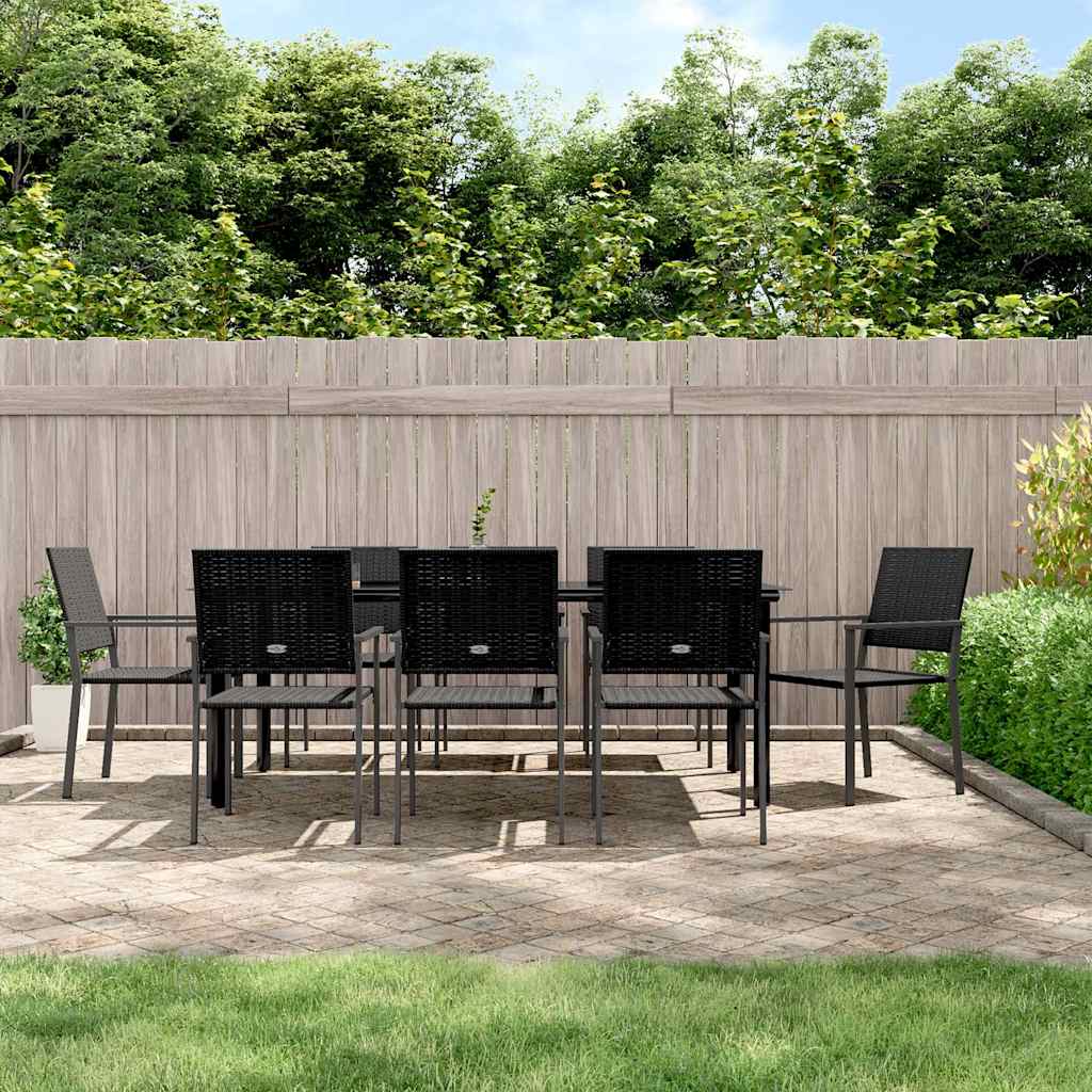 9-tlg. Garten-Essgruppe Poly Rattan und Stahl