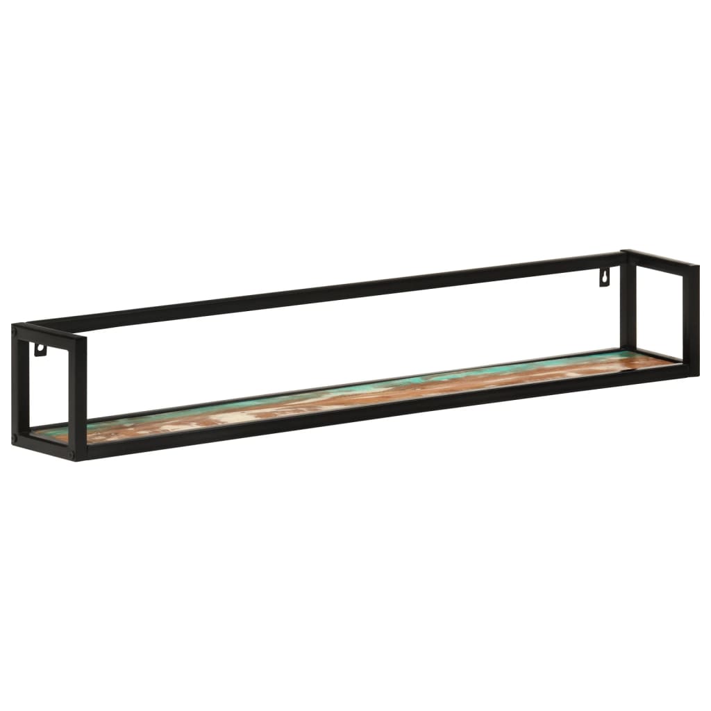 Wandregale 2 Stk. 110x17x17 cm Altholz Massiv und Eisen