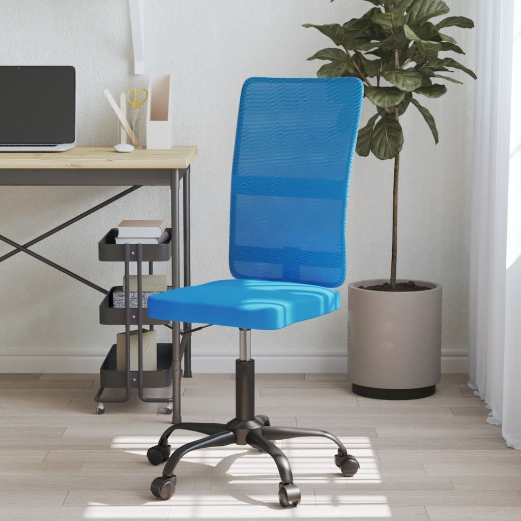 Bürostuhl Höhenverstellbar Blau Netzstoff