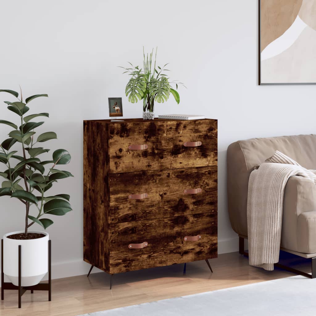 Kommode Räuchereiche 69,5x34x90 cm Holzwerkstoff