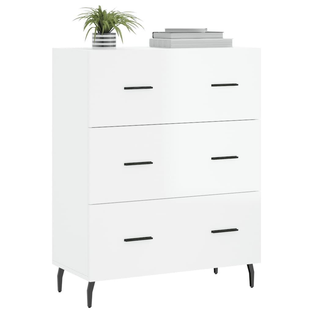 Sideboard Hochglanz-Weiß 69,5x34x90 cm Holzwerkstoff