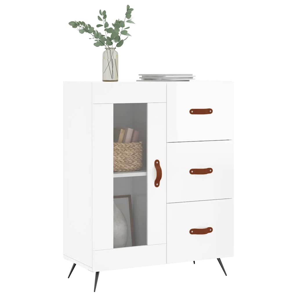 Sideboard Hochglanz-Weiß 69,5x34x90 cm Holzwerkstoff